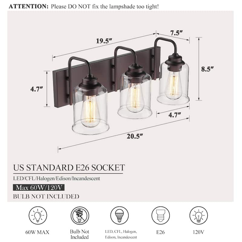 3/4/5/6-Light Modern Vanity Lights Over Mirror for Bathroom