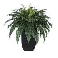 Artificial Ferns for Outdoors, 33in Large Fake Fern 37 Fronds Faux Boston