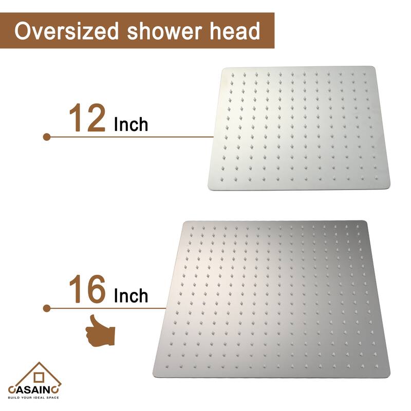 CASAINC 2-Function 16-In Wall Mounted Shower System