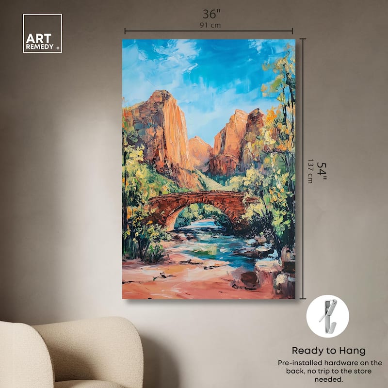 Bridge in Time Canvas by Art Remedy, Gallery Wrapped