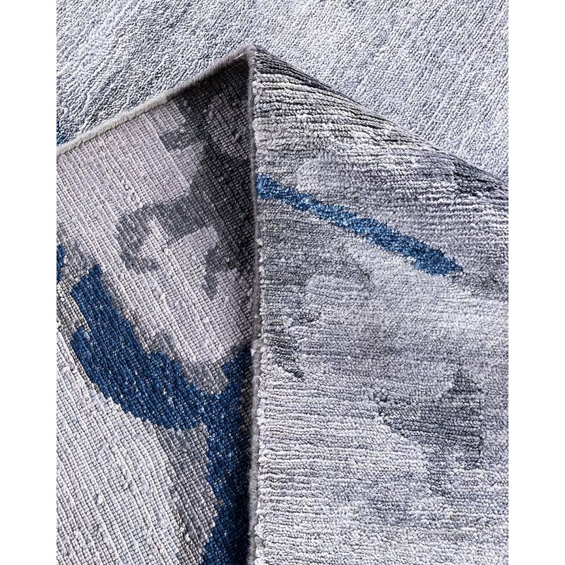Modern One-of-a-Kind Hand-Knotted Area Rug, Gray - 9' 1" x 12' 1"