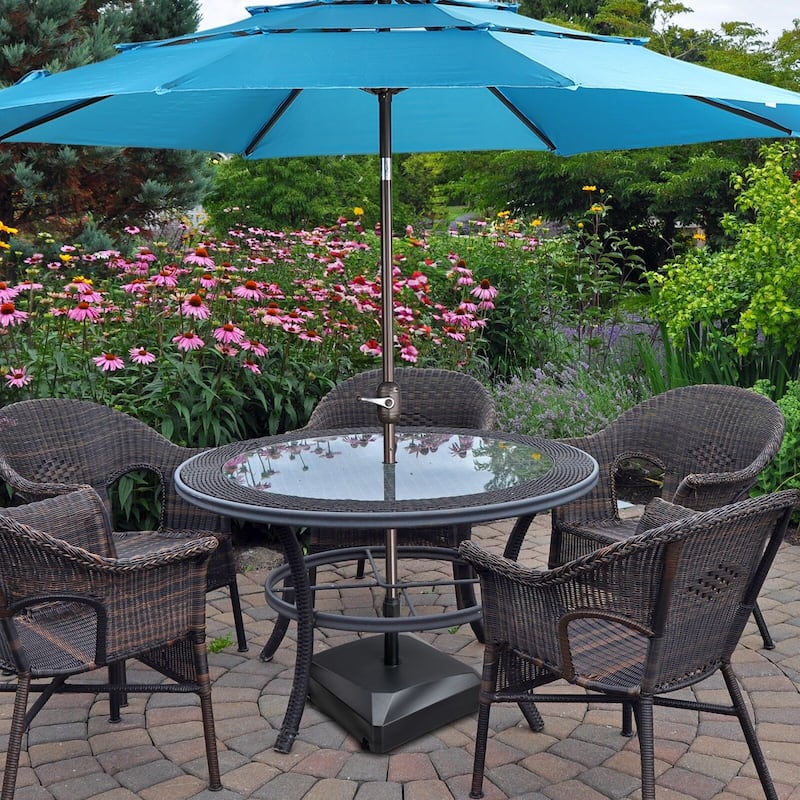 Aoodor Heavy Duty Fillable Patio Umbrella Base With Wheels - N/A