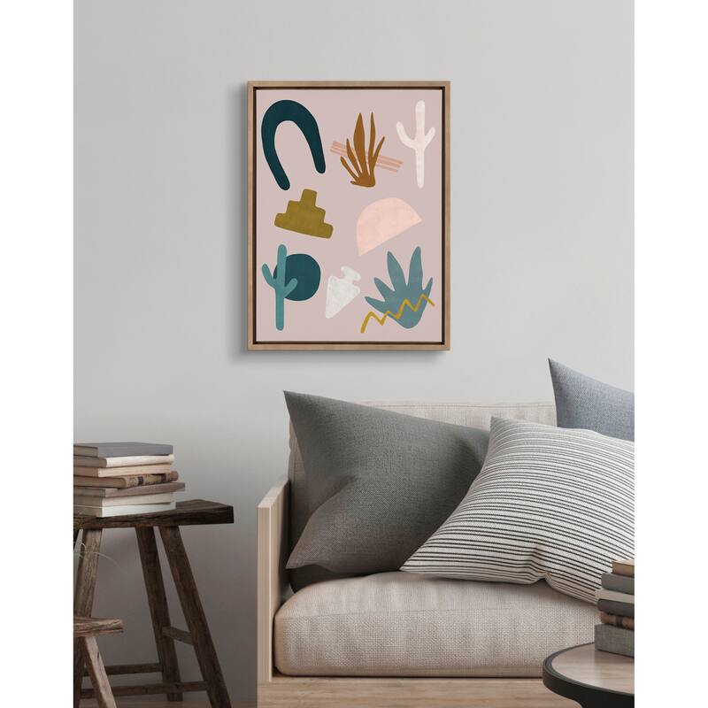 Kate and Laurel Sylvie Desert Shapes Framed Canvas by Sarah Eisenlohr