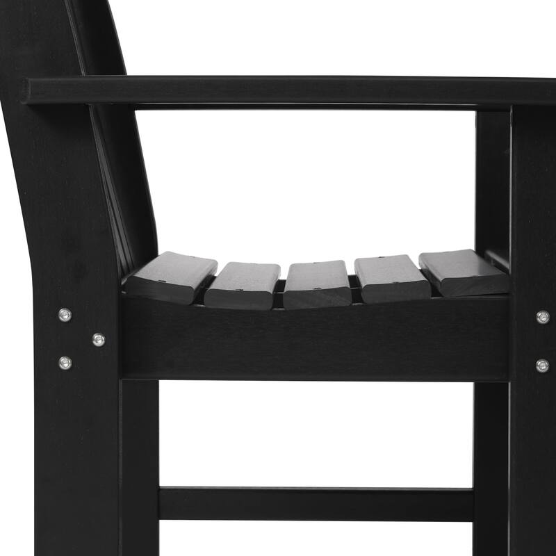 Polytrends Laguna Outdoor Patio 7-Piece Rectangular Table Garden Arm Chairs Dining Set