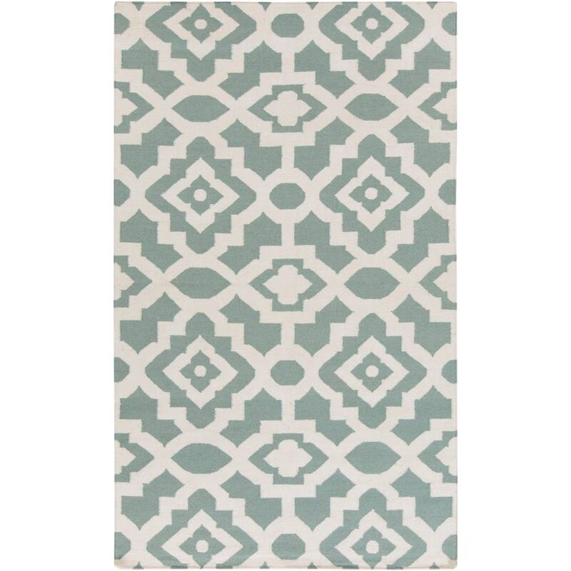 Hand-woven Darcy Geometric Flatweave Wool Area Rug