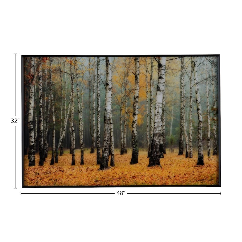 Rivers Glass Wall Art with Black Frame - Yellow