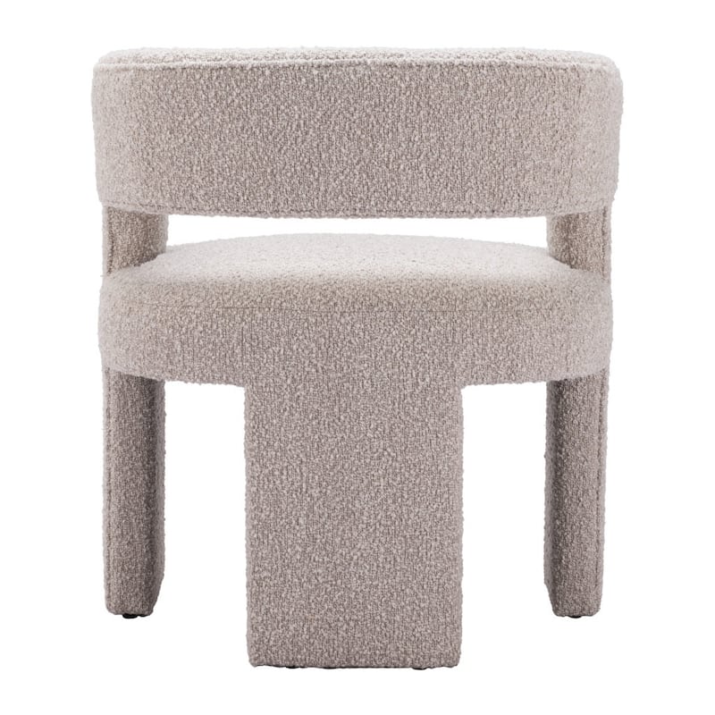 HomeRoots 27" Beige Boucle Contemporary Arm Chair - 27.2' X '31.1' X '25.2