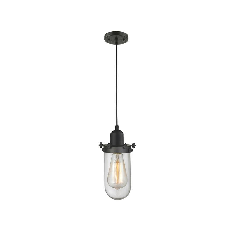 Innovations Lighting Centri 5" Wide Mini Pendant - Cord Suspension - - Oil Rubbed Bronze / Clear