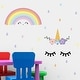 preview thumbnail 3 of 4, Walplus Sleeping Unicorn Rainbow Children Wall Sticker Nursery Decor