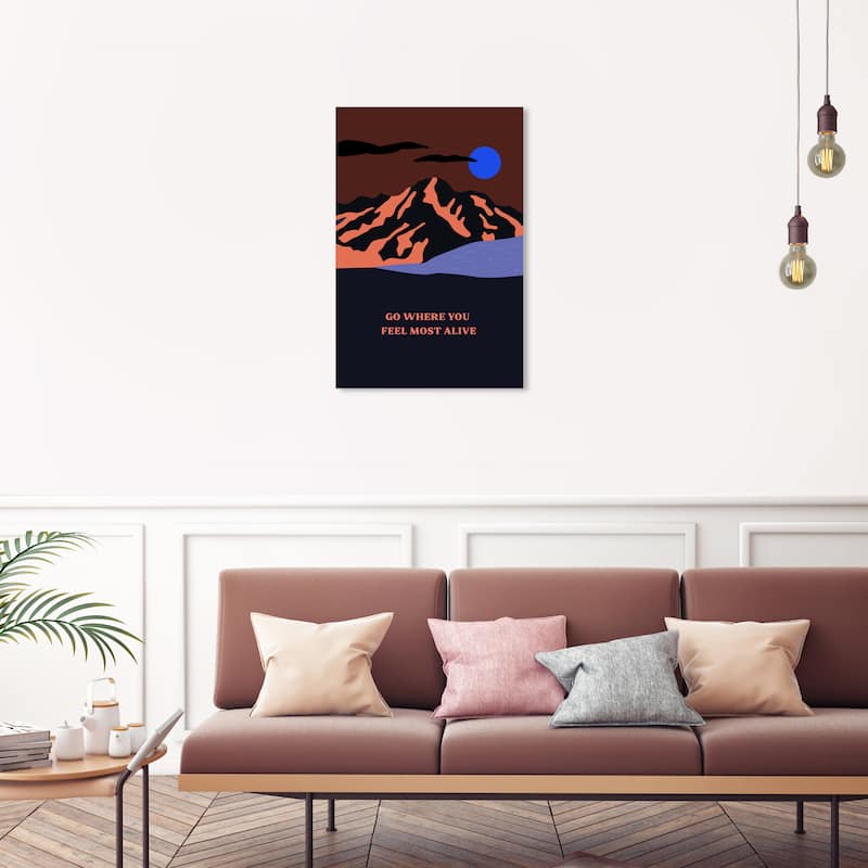 Wynwood Studio Canvas Typography and Quotes Where you go Blue and Modern & Contemporary Wall Art Canvas Print - 30 x 20