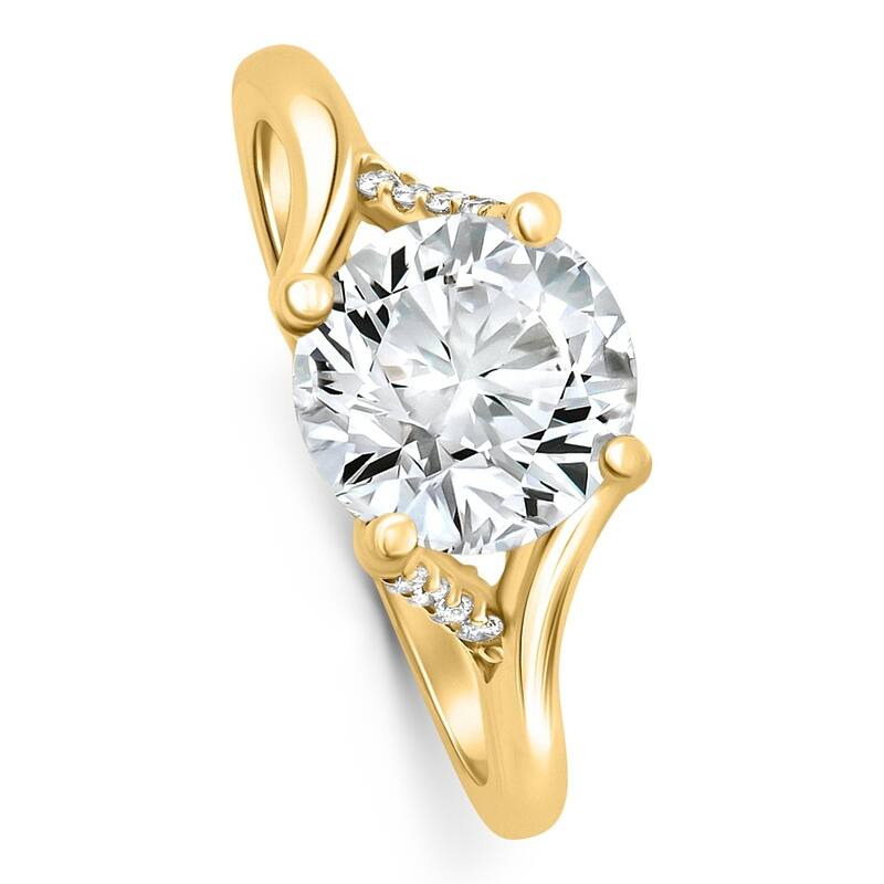 Bliss Diamond 8mm Moissanite & Diamond Ring Gold Lab Grown