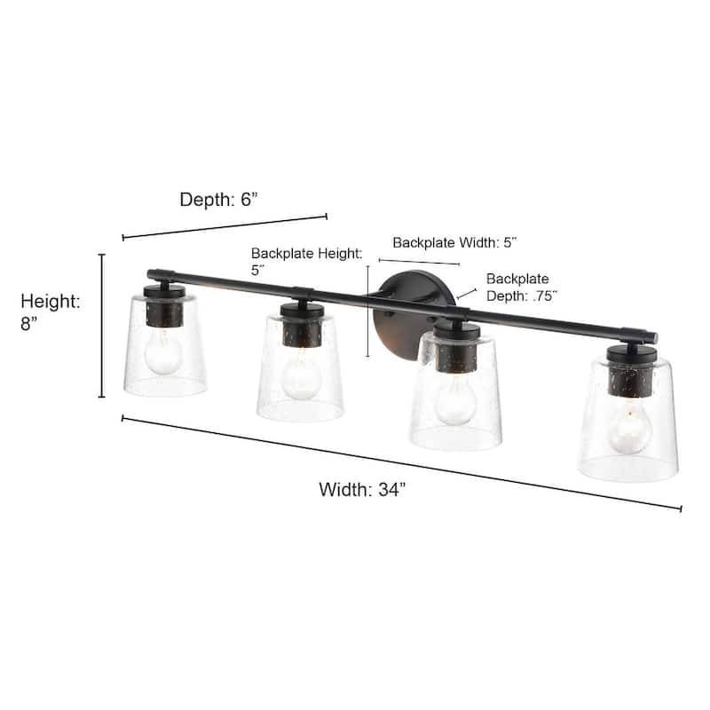 Millennium Lighting 4 Light 34" Wide Bathroom Vanity Light with Clear