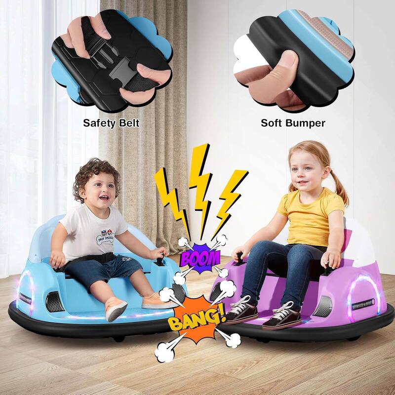 Spin Kids Bumping Car Electric Ride on Bumper Car w/ Remote Control
