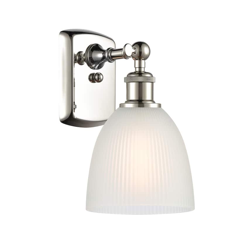 Innovations Lighting Castile 11" Tall Bathroom Sconce - Polished Nickel / White