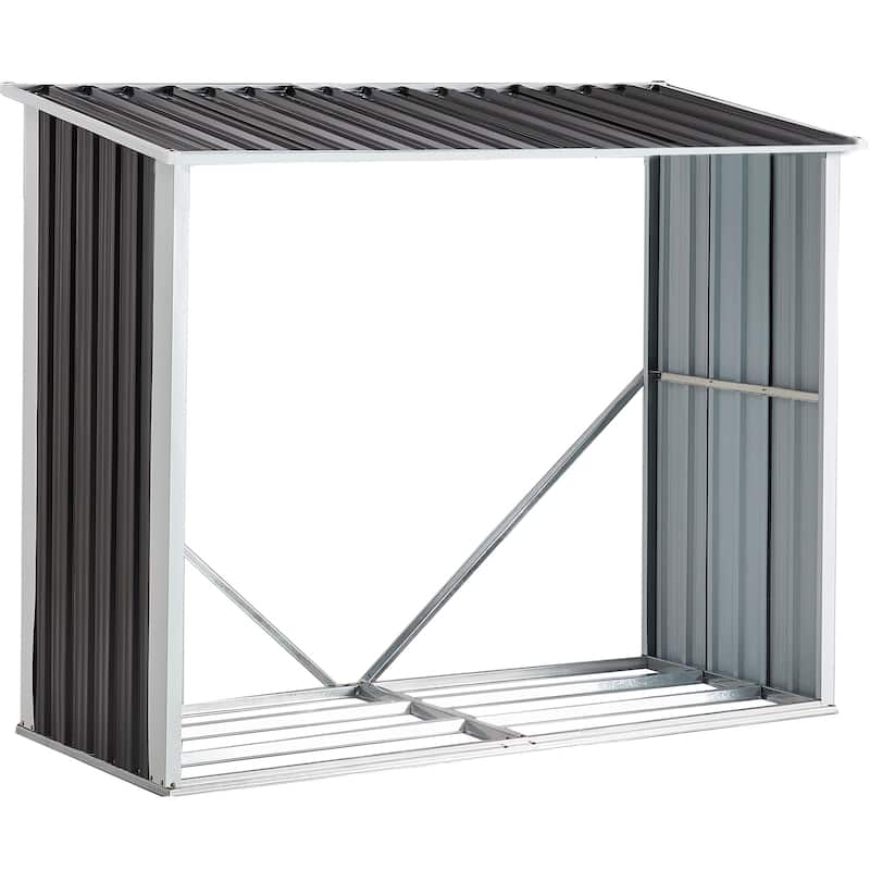 Log Storage Shed - Dark Gray