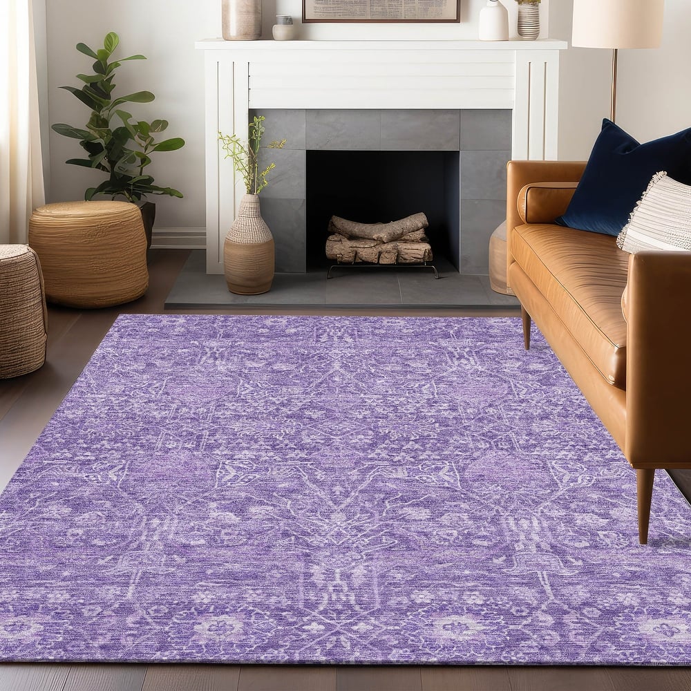 Machine Washable Indoor/ Outdoor Vintage Boho Chantille Rug