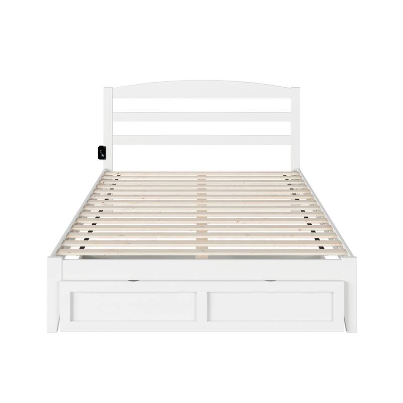 AFI Warren Platform Bed with Foot Drawer and Charging Station