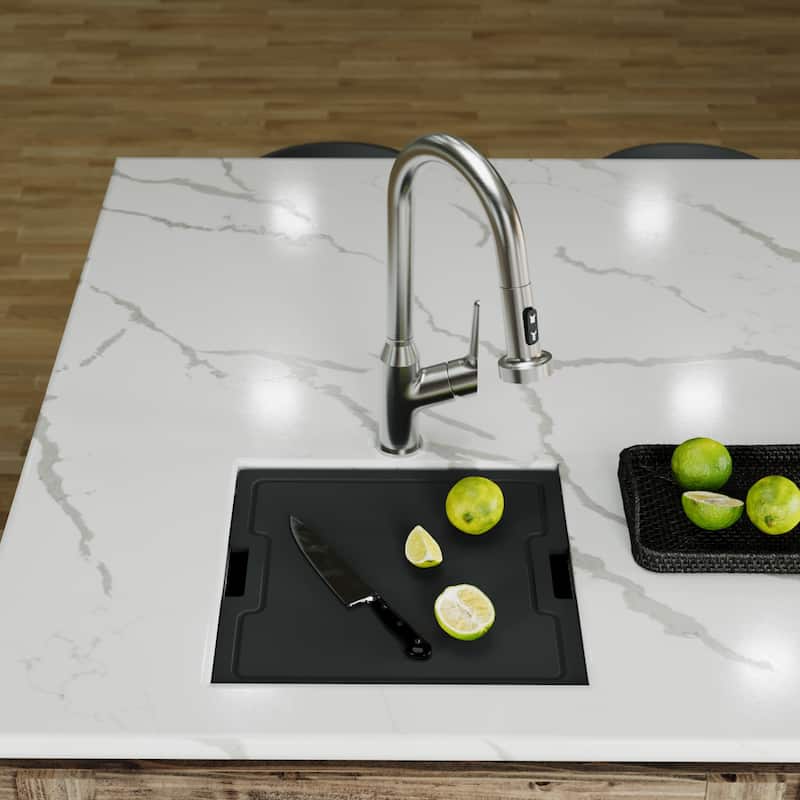 Matrix 17" Undermount Workstation 16 Gauge Single Bowl Stainless Steel Sink with Accessories