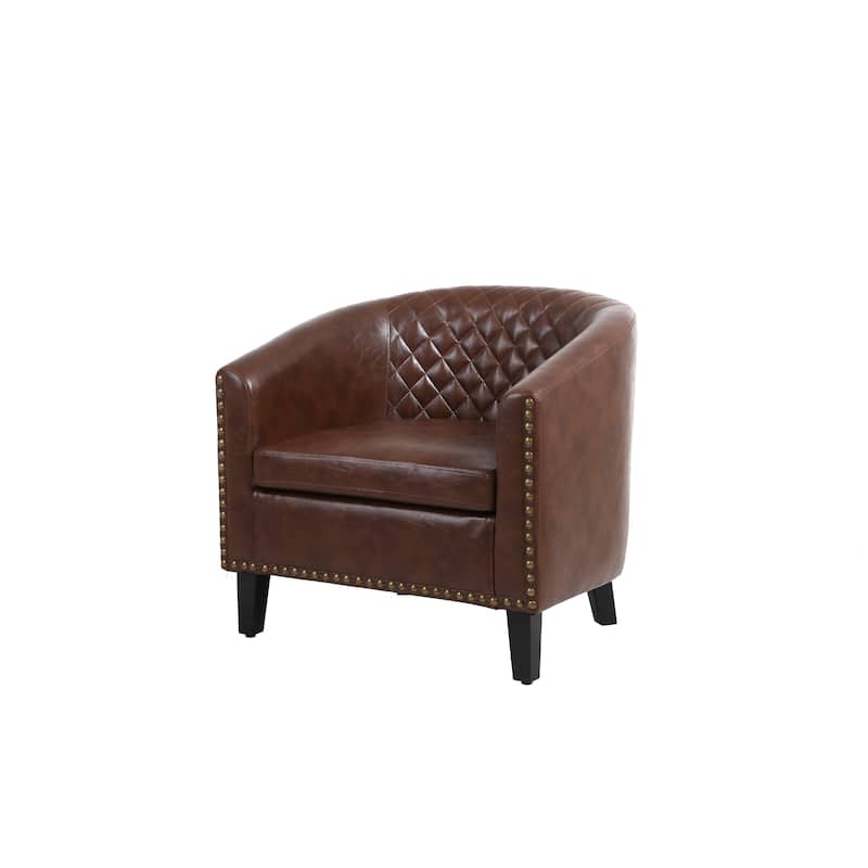 Club Chairs with nailheads and solid wood legs