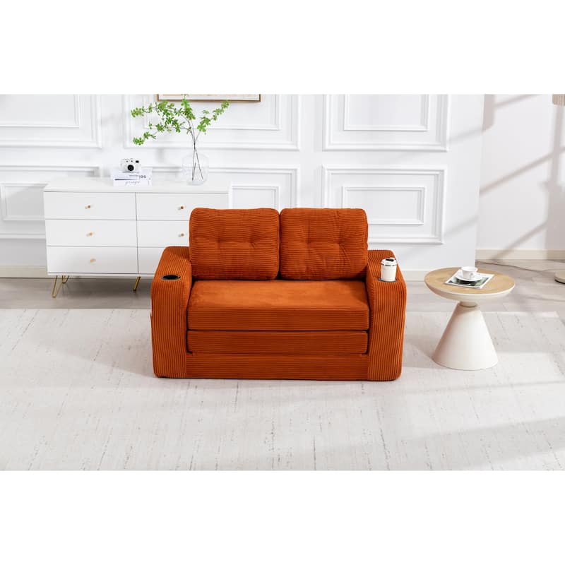 Convertible Sofa Bed, Expandable double Sofa Bed, 2 in 1 Convertible Sofa Bed, Fold Out Floor Couch with Pillows