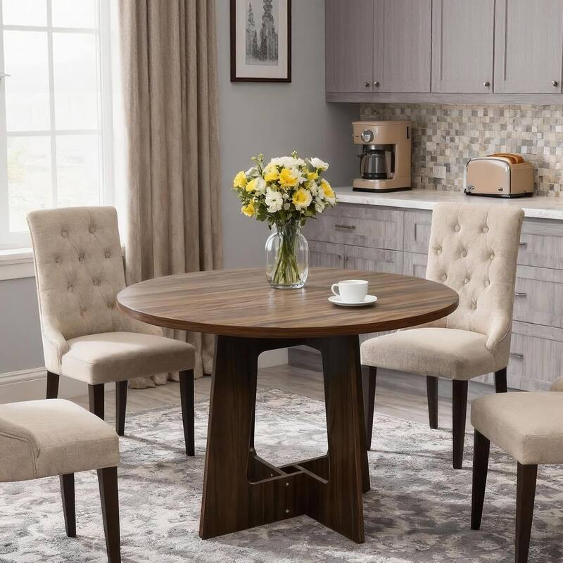 43.3" Kitchen Round Dining Table for Dining Room, Kitchen, Apartment Small Spaces (Only Table)