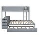 preview thumbnail 13 of 18, Full-Over-Full Bunk Bed with Twin size Trundle, Storage and Desk,with 2 USB and 2 three-holes Plugs