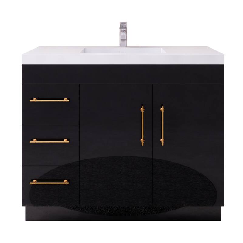 Eliza 42'' Freestanding Vanity (Left Drawers) with Single Sink