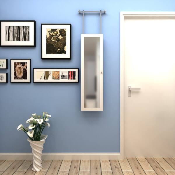 Shop Vidaxl Wall Jewelry Cabinet With Mirror And 2 Door Hangers