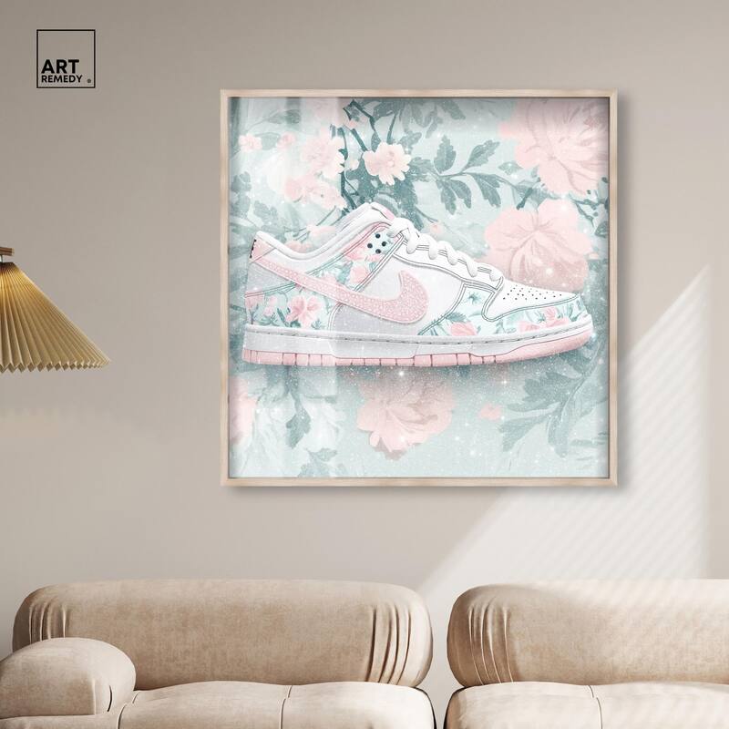 Dainty Floral Sneaker Shadowbox by Art Remedy