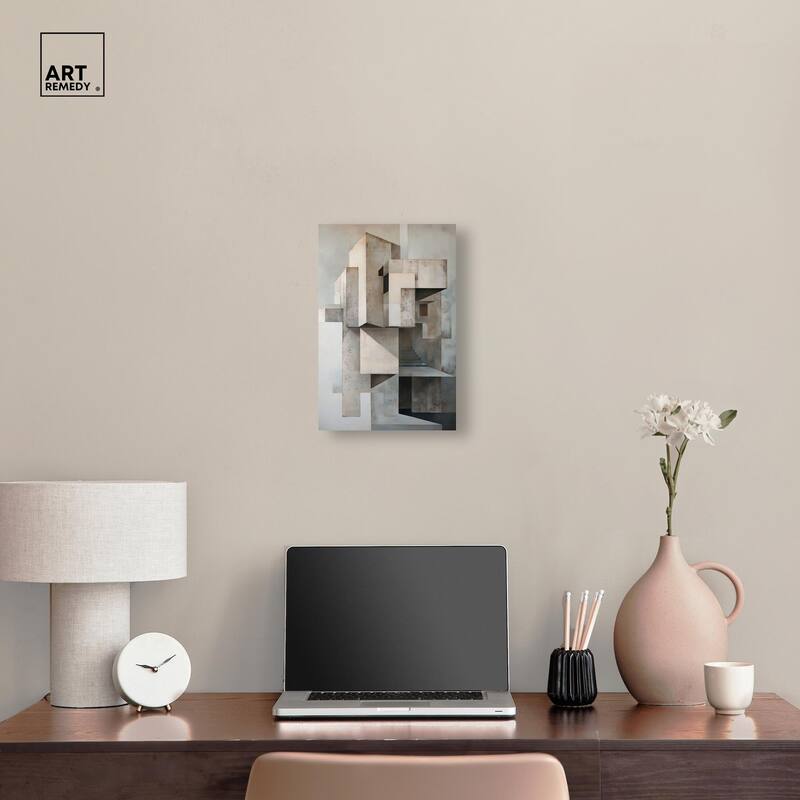 Grey Matrixy Canvas by Art Remedy, Gallery Wrapped