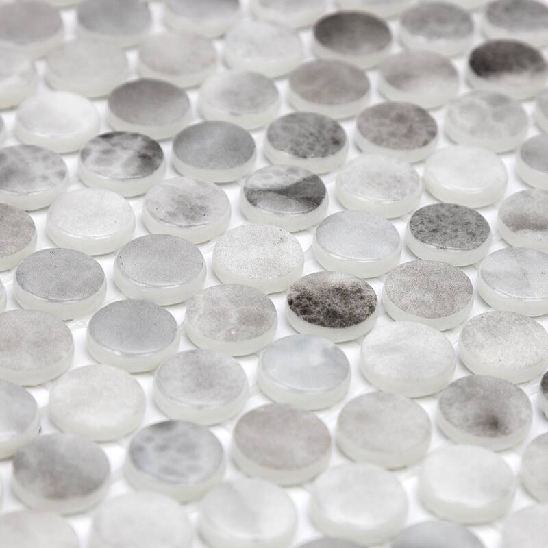 Eterna Penny 12x12 Glass Round Mosaic Tile - Floor, Wall, Backsplash