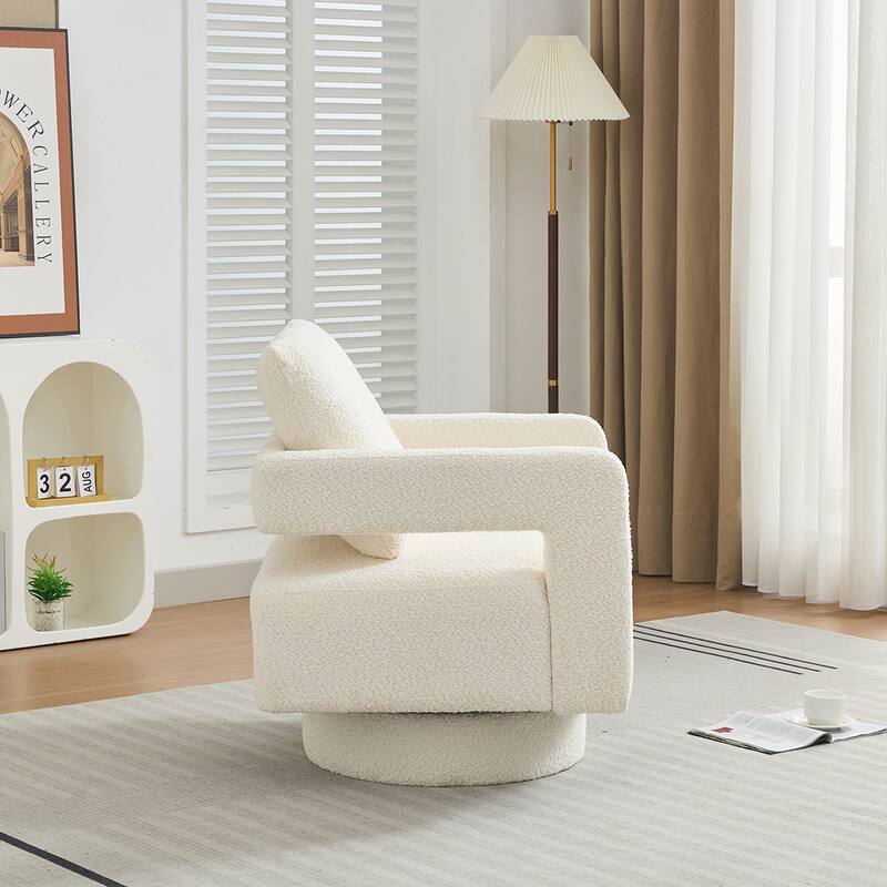 Swivel Square Accent Chair with Open Back