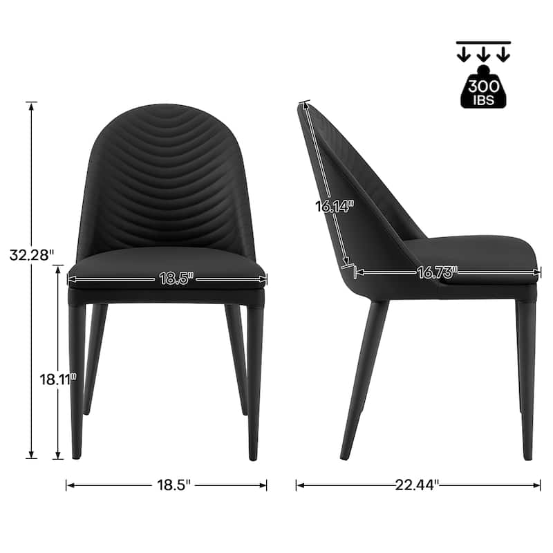 Fully Assembled Microfiber Leather Upholstered Dining Chairs, Set of 2 - 22.44"D x 18.5"W x 32.28"H