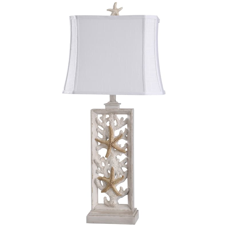 StyleCraft South Cove Weathered Cream Starfish Table Lamp - Weathered Cream