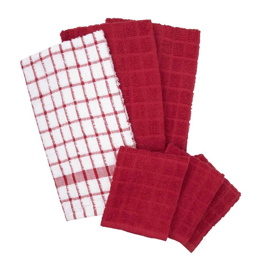 3 Piece Kitchen Linen Set - Red Colour Printed
