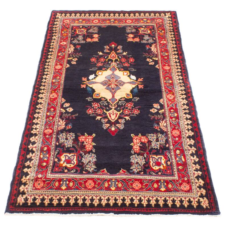 ECARPETGALLERY Hand-knotted Andelz Navy Wool Rug - 3'8 x 6'9