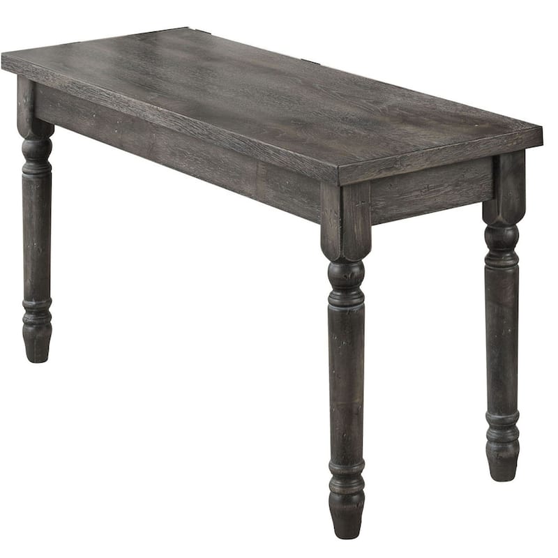 Weathered Grey Dining Bench with Turned Legs
