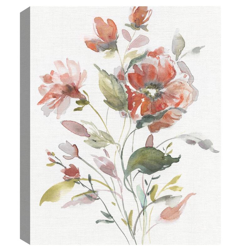 Coral Botanical I Crop by Carol Robinson Canvas Art Print