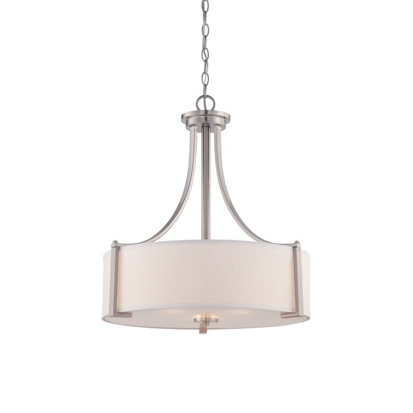 Designers Fountain 86231 Axel 3 Light Drum Pendant - satin platinum