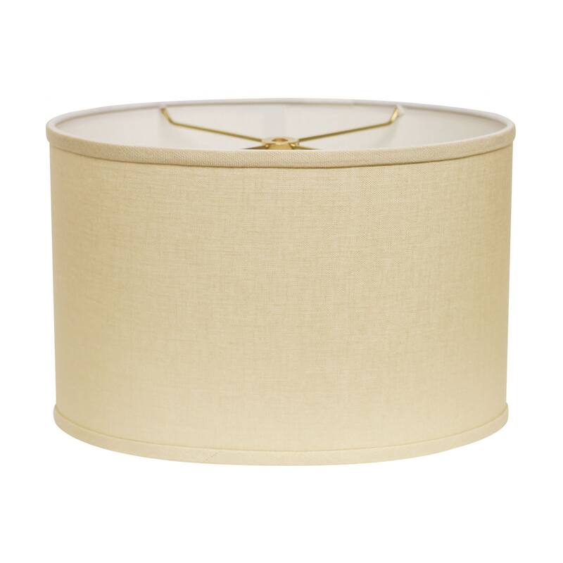 HomeRoots18" Parchment Biege Throwback Oval Linen Lampshade - 18