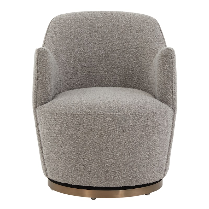 SAFAVIEH Couture Nver Swivel Accent Chair - 26 In. W x 32 In. D x 31 In. H - 26Wx32Dx31H - Light Grey