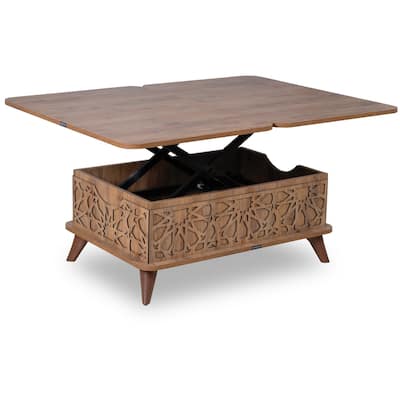 Raik Modern Design Coffee Table, Convertible Lift-up Tables - 40" x 14" x 24"