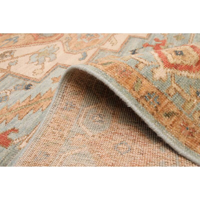 ECARPETGALLERY Hand-knotted Jules Serapi Light Blue Wool Rug - 8'10 x 11'11