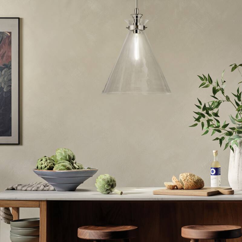 Kichler Lighting Laria 16 Inch 1 Light Pendant with Clear Glass in Polished Nickel
