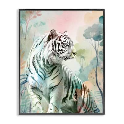 Stupell Soft Gazing Tiger Framed Giclee Art Design By Kim Allen