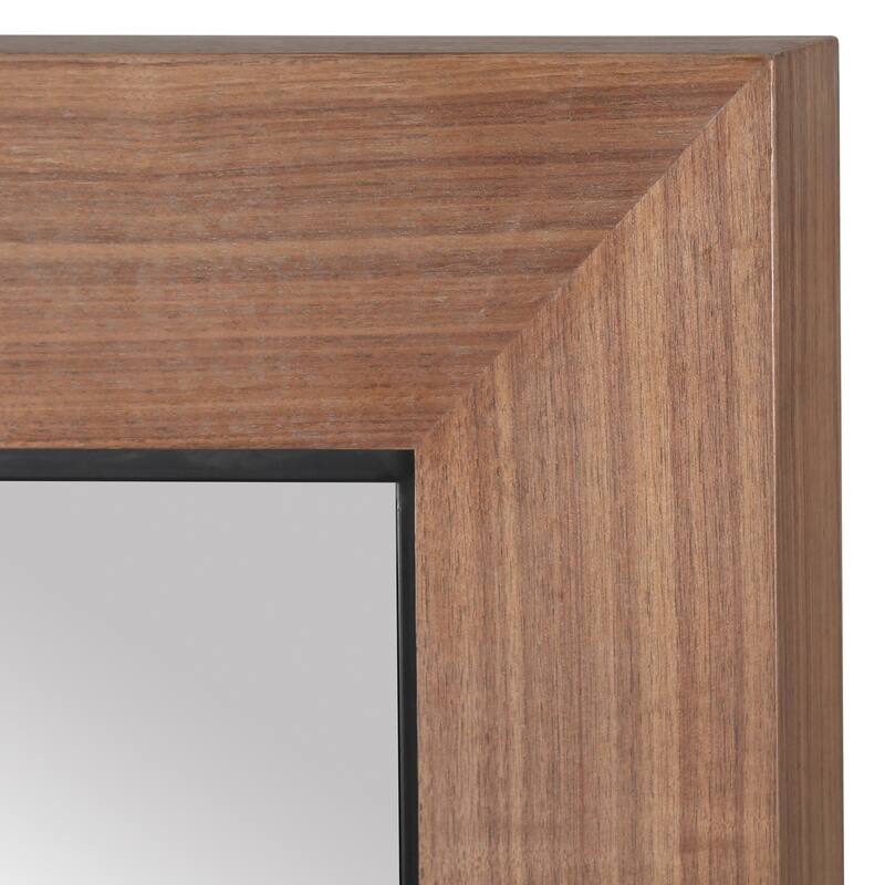 SAFAVIEH Couture Lacarlo Walnut 55.9-inch Vertical Rectangle Wood Mirror - 35.4"W x 3.5"D x 55.9"H
