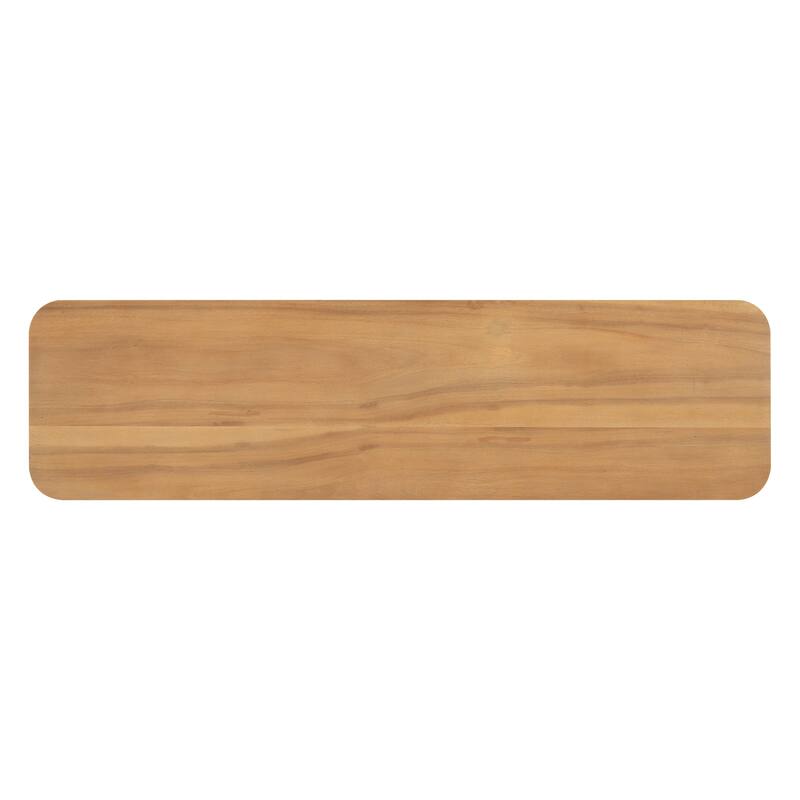 59.8" U-Base Console Table with Acacia Veneer Finish