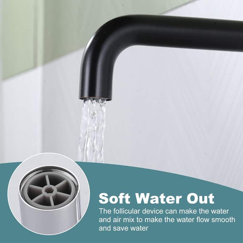 WOWOW Minimalist 12-inch Dual-Handle Bathtub Filler Faucet