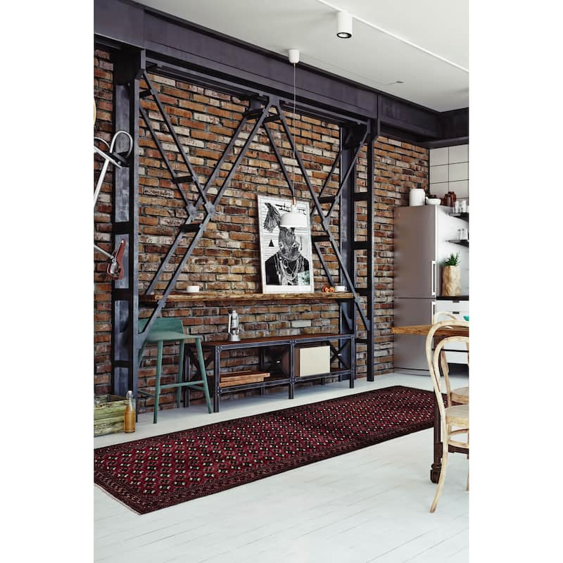 ECARPETGALLERY Hand-knotted Teimani Red Wool Rug - 2'8 x 9'6