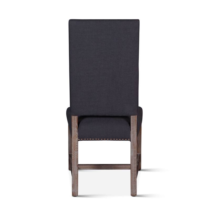 Dani High Back Formal Dining Chair in Charcoal - Set of 2